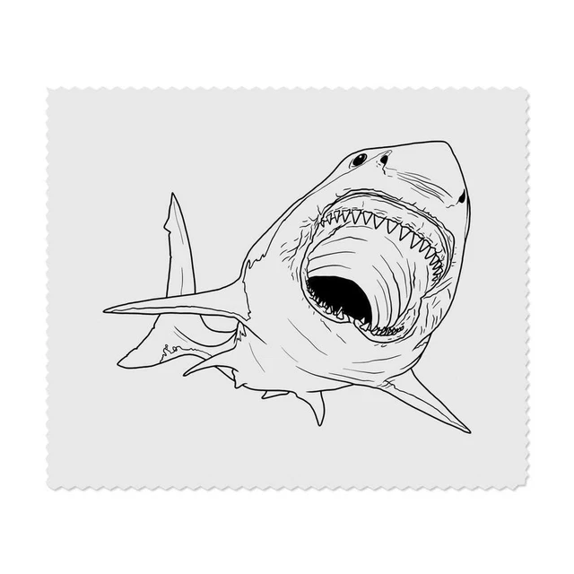 2 paños de limpieza de lentes ""Great White Shark Bite"" (LC00019547)