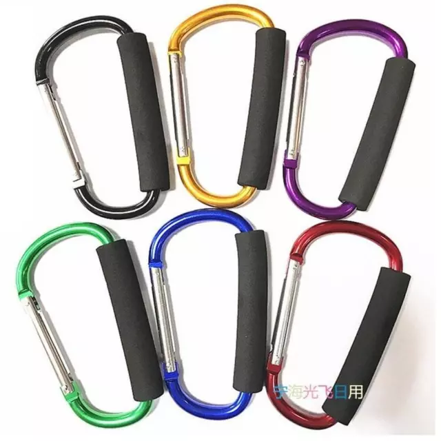 2x Generic Pram Pushchair Shopping Bag Hook Carabiner Large Buggy Mummy Clip A