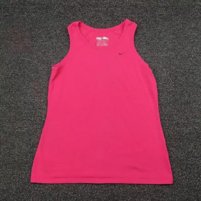 Nike Womens Fit-Dri Tank Top Built-in Bra Hot Pink Small Excellent  Condition