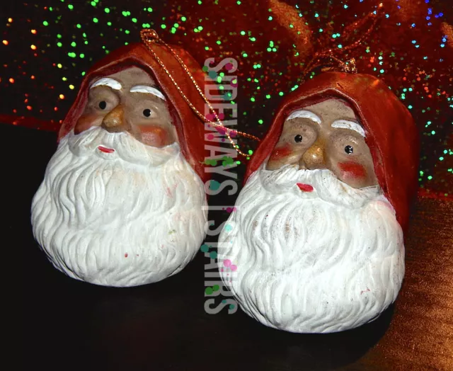 ADORNOS DE GRES SANTA CLAUS de colección estadísticas navidad bosque noruego RARO