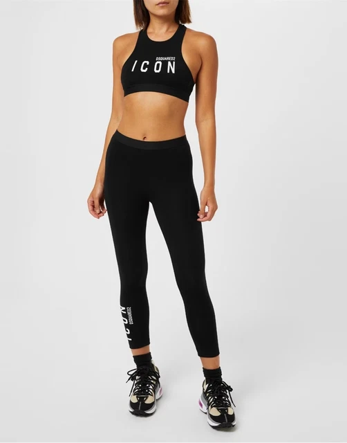 Dsquared2 Icon Logo Sport Bra Donna Top Made In Italy D8Rg0366001004