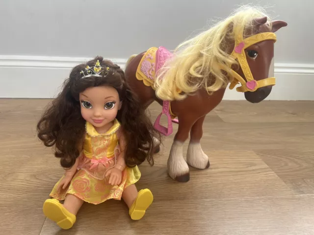 Disney bambola bambino Belle e Philippe set regalo avventura cavallo