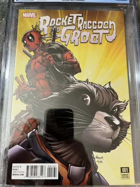 Rocket Raccoon And Groot #1 CGC 9.8 -Deadpool Variant Edition Comic Book MCU