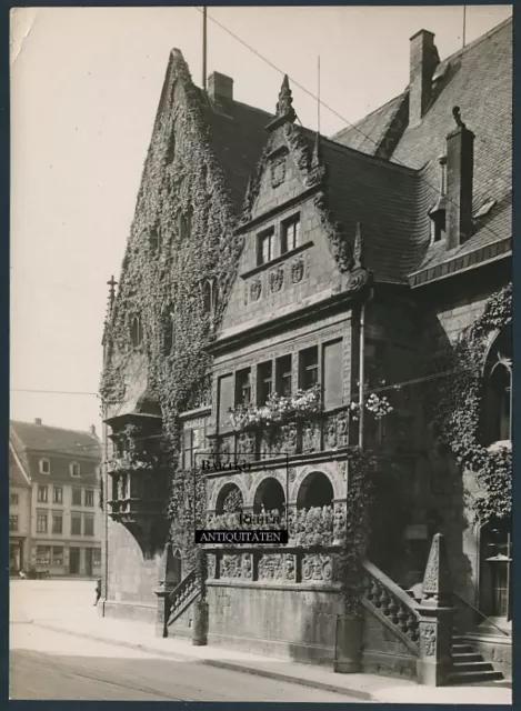 Foto ca. 1930 Halberstadt Sachsen-Anhalt Partie am Rathaus Gebäudeansicht