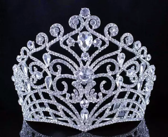 Lush Clear Austrian Crystal Rhinestone Tiara Crown Bridal Prom Pageant T11884