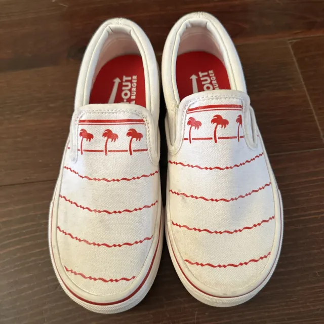In-N-Out Burger Drink Cup Slip On Van Shoes Kids Size In N Whit Red NEW