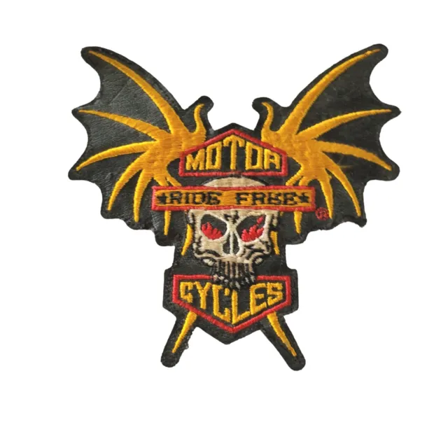 Vintage Biker Skull Bat Wings Ride Free Back Patch Embroidered Harley-Davidson
