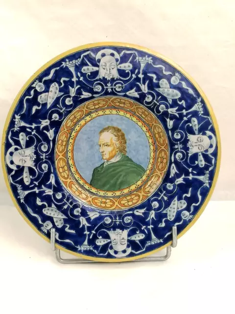 Assiette Faience Emaillee Portrait Profil  Dlg Majolique