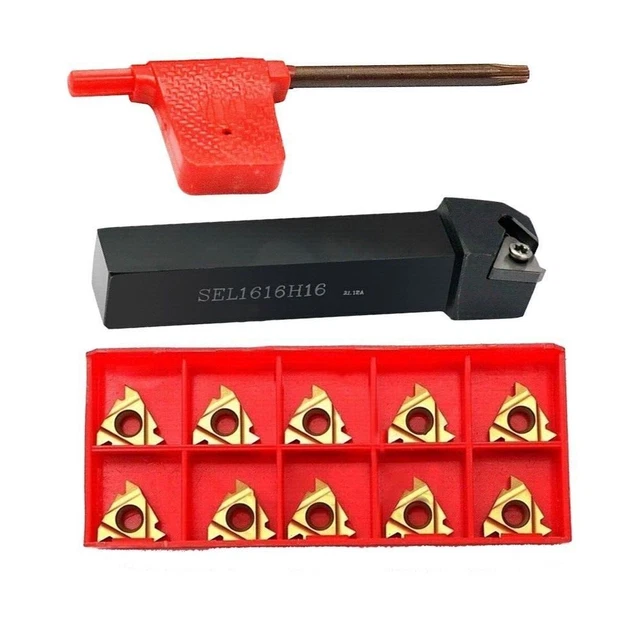 SEL1616H16 Lathe Thread Turn Tool holder +10* 16ER AG60 3/8 Index Carbide insert