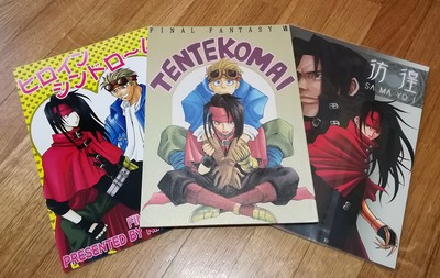 Set 3 doujinshi FF 7 Final Fantasy VII Cid Vincent Valentine Rude Reno Dirge of 