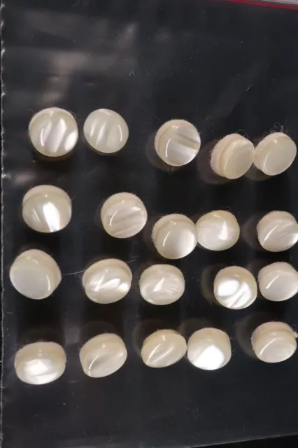 20 boutons d'accordéon blanc nacré  non sertis