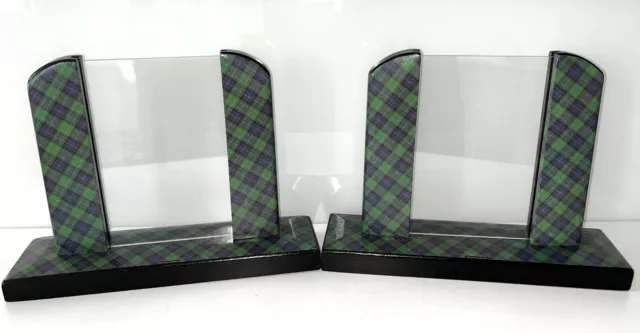 Beautiful Large Pair Antique Tartan Ware Photo Frames Abercrombie Clan c1890-10