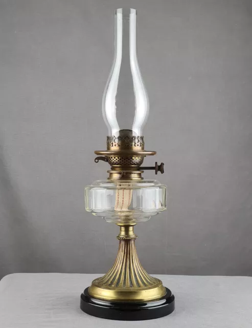 Victorian Hinks Cut Glass Font Kerosene Paraffin Duplex Oil Lamp