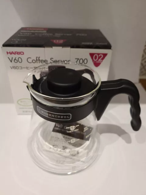 HARIO VCS-02 B Coffee Server 700 V60-02 size Microwave-700ml, Glass 1-5 Cups