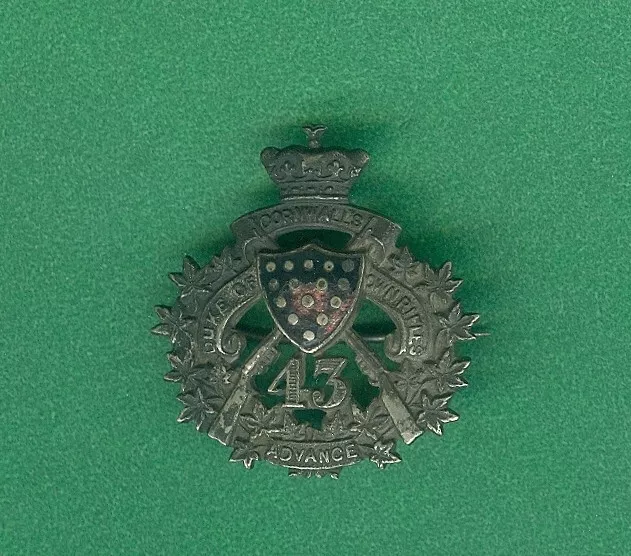 43rd Duke of Cornwall's Own Rifles Officer Collar Badge Ottawa Militia