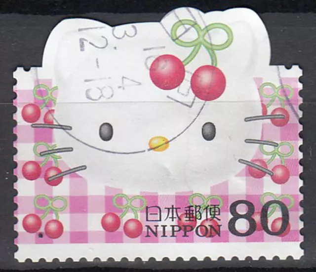 Japan gestempelt Hello Kitty Katze Zeichentrick Comic Kirsche Obst Frucht / 6890