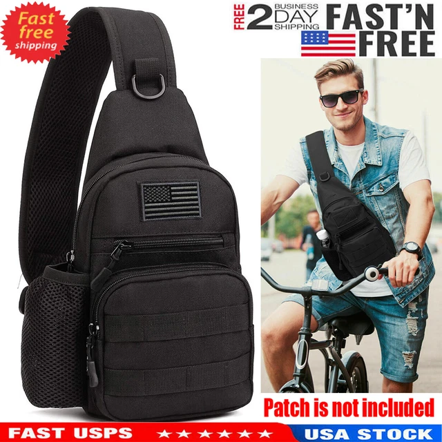 Men Molle Pouch Tactical Chest Shoulder Sling Bag Bum Pack Cross Body Backpack