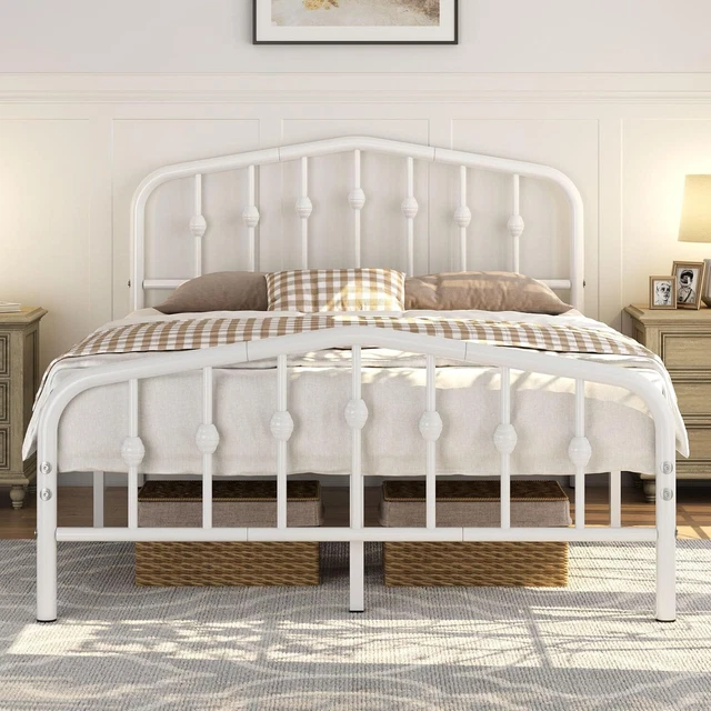 YAHEETECH 3FT SINGLE *ed Frame Slatted Metal *ed with Crown-inspired ...