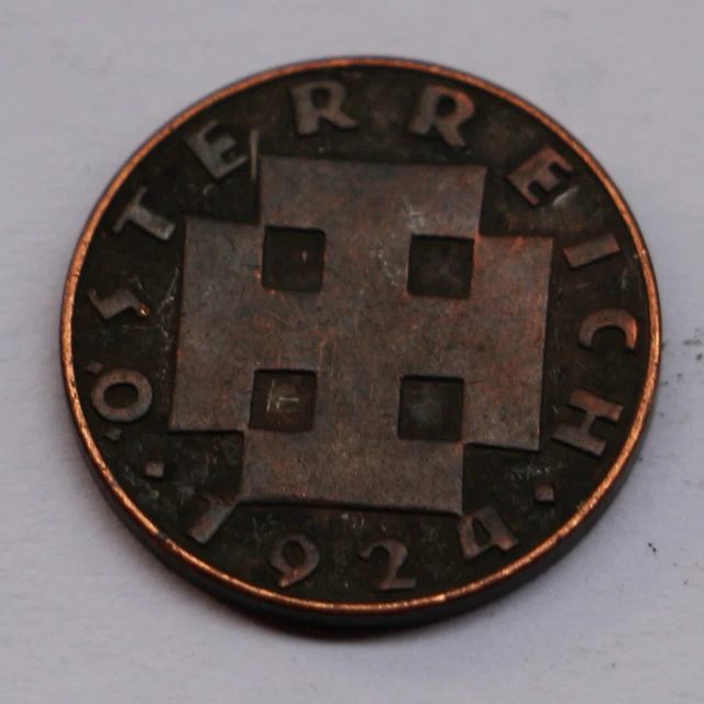 1924 Austria Osterreich 2 Groschen coin munze