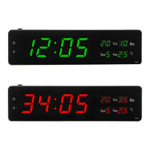 Digital Alarm Clocks Desktop Wall Clock 24 Hours for Bedroom Living Room