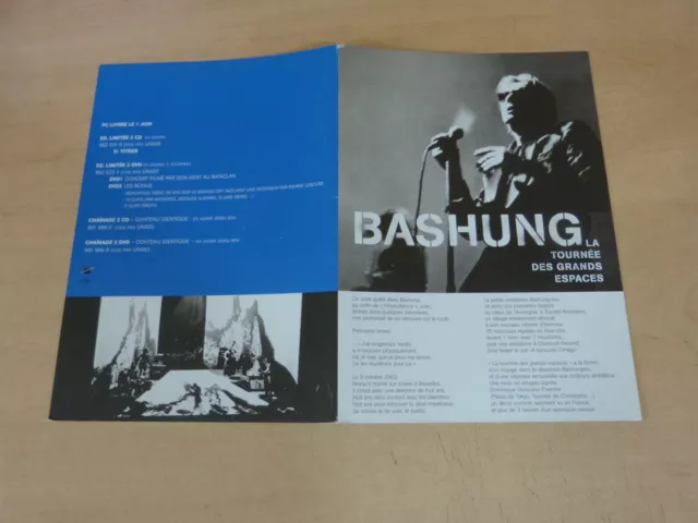 Bashung - La Tournee Des Grands Espaces - 4 Pages!!!!!!!!!!Rare Plan Media