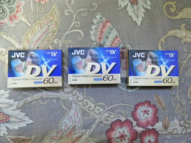 x3 BRAND NEW SEALED JVC DV 60 Mini DV 60 mins Digital Video Cassette DVM60M