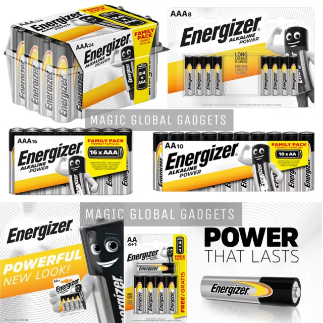 Energizer Aa & Aaa Alkaline Power Lasting Batteries Battery Lr03 Lr6 Expiry 2030