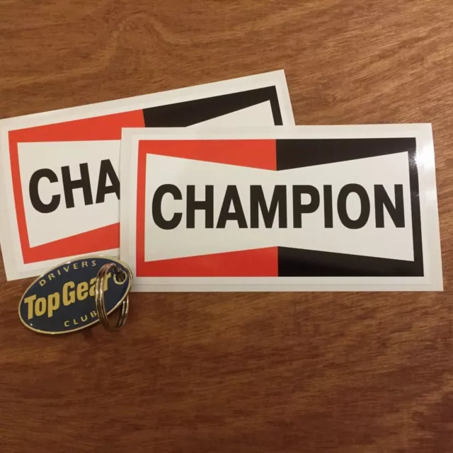 CHAMPION Classic Retro Vintage Old Style Car Stickers Decals 87mm