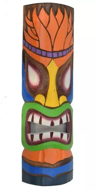 Maschera IN Legno Tiki 50cm Hawaii da Parete Maui Südsee Isola di Pasqua Caraibi