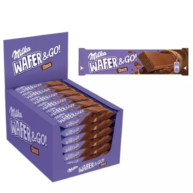 Barrette Cioccolato Milka Wafer & Go 35 Pezzi 31 Gr Box Espositore Cacao Latte