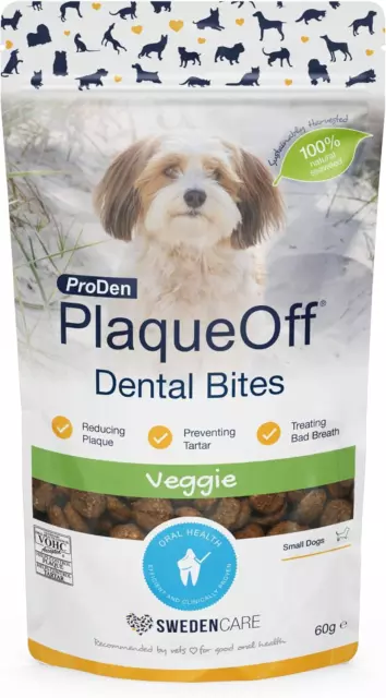 ProDen PlaqueOff Dental Bites 60 g | For Dogs and Cats under 10 kg | Bad breath