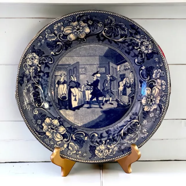 Doctor Syntax Blue & White Collectible Plate Circa Landlady Dipute early 1900s