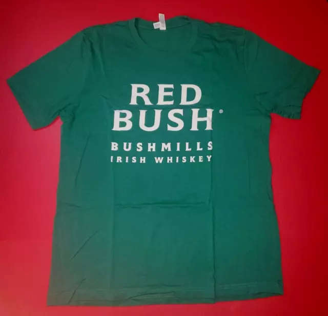 Red Bush Bushmills Irish Whiskey Green Adult Large T-shirt Distillery in Ireland