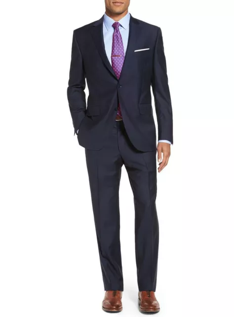 Luciano Natazzi Mens Two Butt 2 Piece Modern Fit Suit Set