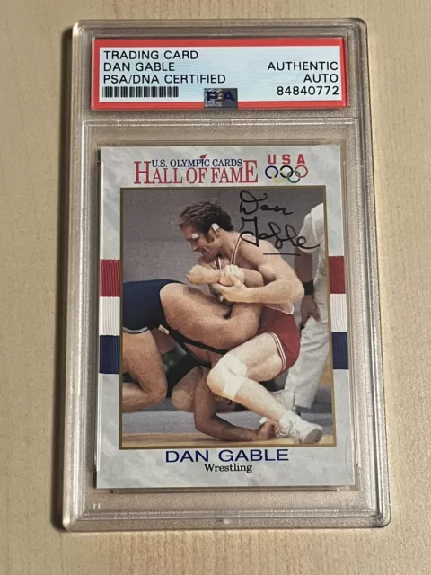 Dan Gable Signed 1991 Impel Olympic Hall Of Fame Wrestling Card Psa/Dna