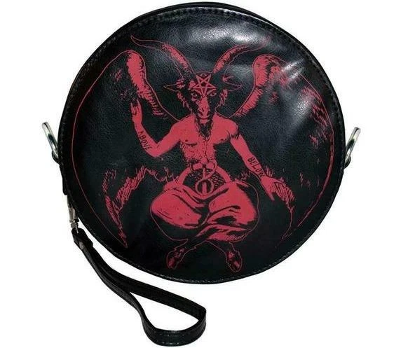 Kreepsville 666 Baphomet Satanic Demon Gothic Wristlet Clutch Purse Bag