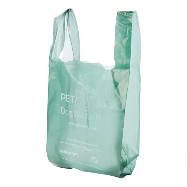 500 Dog Puppy Pet Poo Poop Waste Bags Eco Friendly Green Bag with Tie Handle