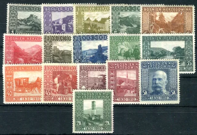 ÖSTERREICH BOSNIEN und HERZEGOWINA 1910 45-60 ** POSTFRISCH TADELLOS SATZ (N0269