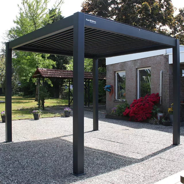 Pratt & Söhne Rivièra aluminium pergola met lamellen 3 x 3 m elektrisc 3