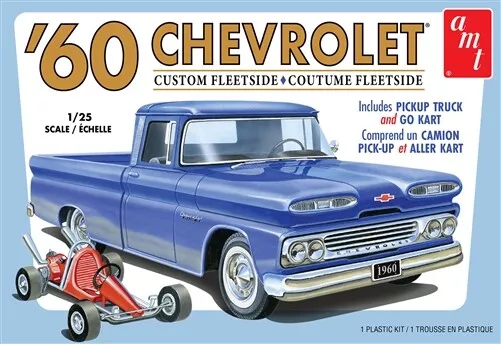 AMT 1/25 1960 Chevrolet Custom Fleetside Pickup Truck w/Go Kart AMT1063