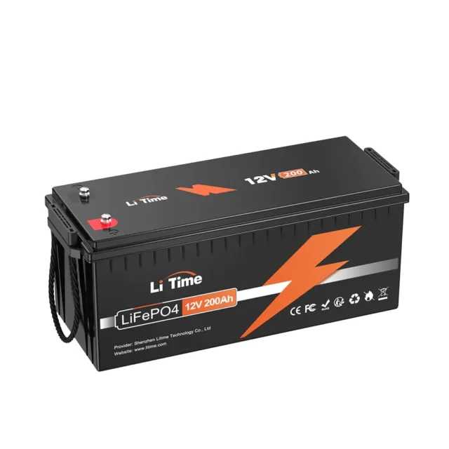 LiTime LiFePO4 200Ah 12V Lithium Batterie 100A BMS für Wohnmobile Solar Boot