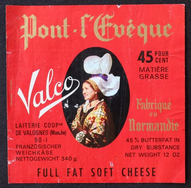 Etiquette fromage PONT-L'EVEQUE VALCO Valognes Manche cheese label 49