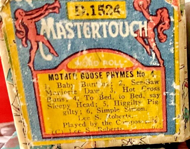 Mother Goose Rhymesmedley Extended Pianola Roll Very Good Condition