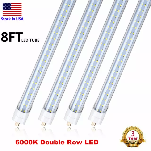 Single Pin 8FT LED Tube Light 96" FA8 8feet LED Replacement Bulb Shop Lamp 6000K