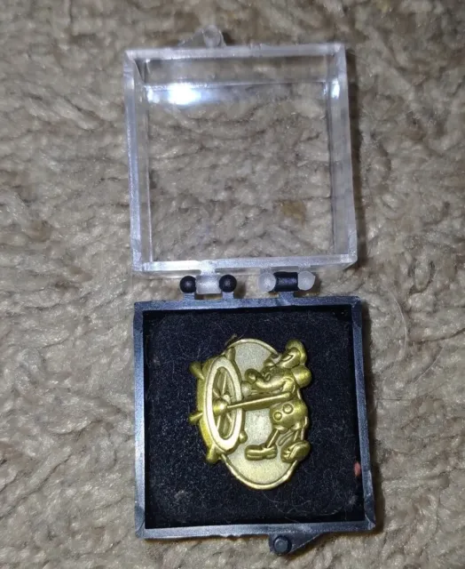 Disney cast member One Year Pin rare. New in box. Steamboat Willie Mickey Mouse