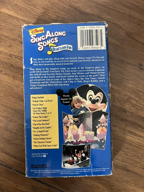 DISNEY'S SING-ALONG SONGS: DISNEYLAND FUN (vhs) Vol. 7. Mickey Mouse ...