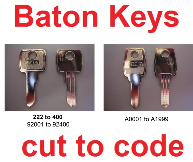 Replacement Baton Keys Cut to Code Filing Cabinets Lockers & Desks FREE P&P