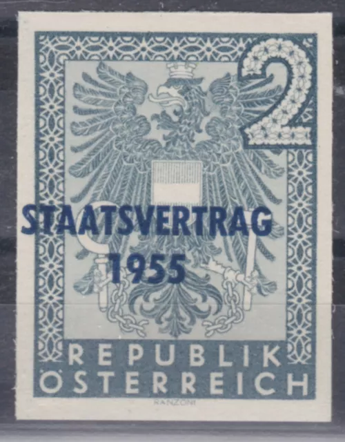 RRR Staatsvertrag ANK 1026 U I Ungezähnt mit verschobenem Aufdruck Postfrisch **