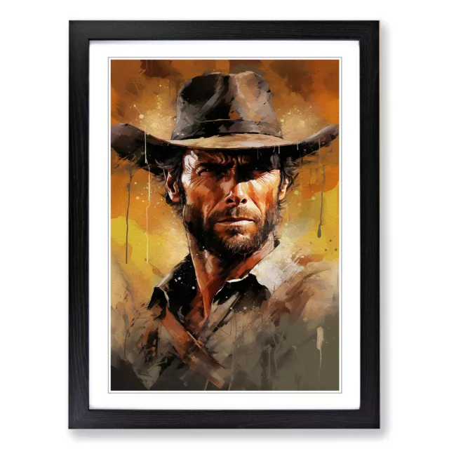 Clint Eastwood Action Wall Art Print Framed Canvas Picture Poster Decor