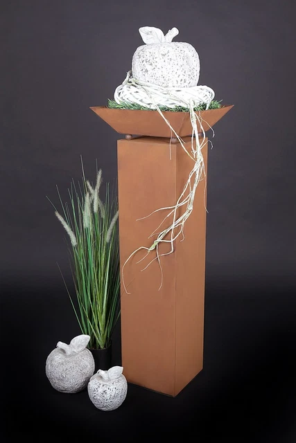XL Rost Säule RS59 – Gartensäule Aus Naturrost, 100 Cm Hoch, 25x25 Cm, Handarbeit Aus Deutschland